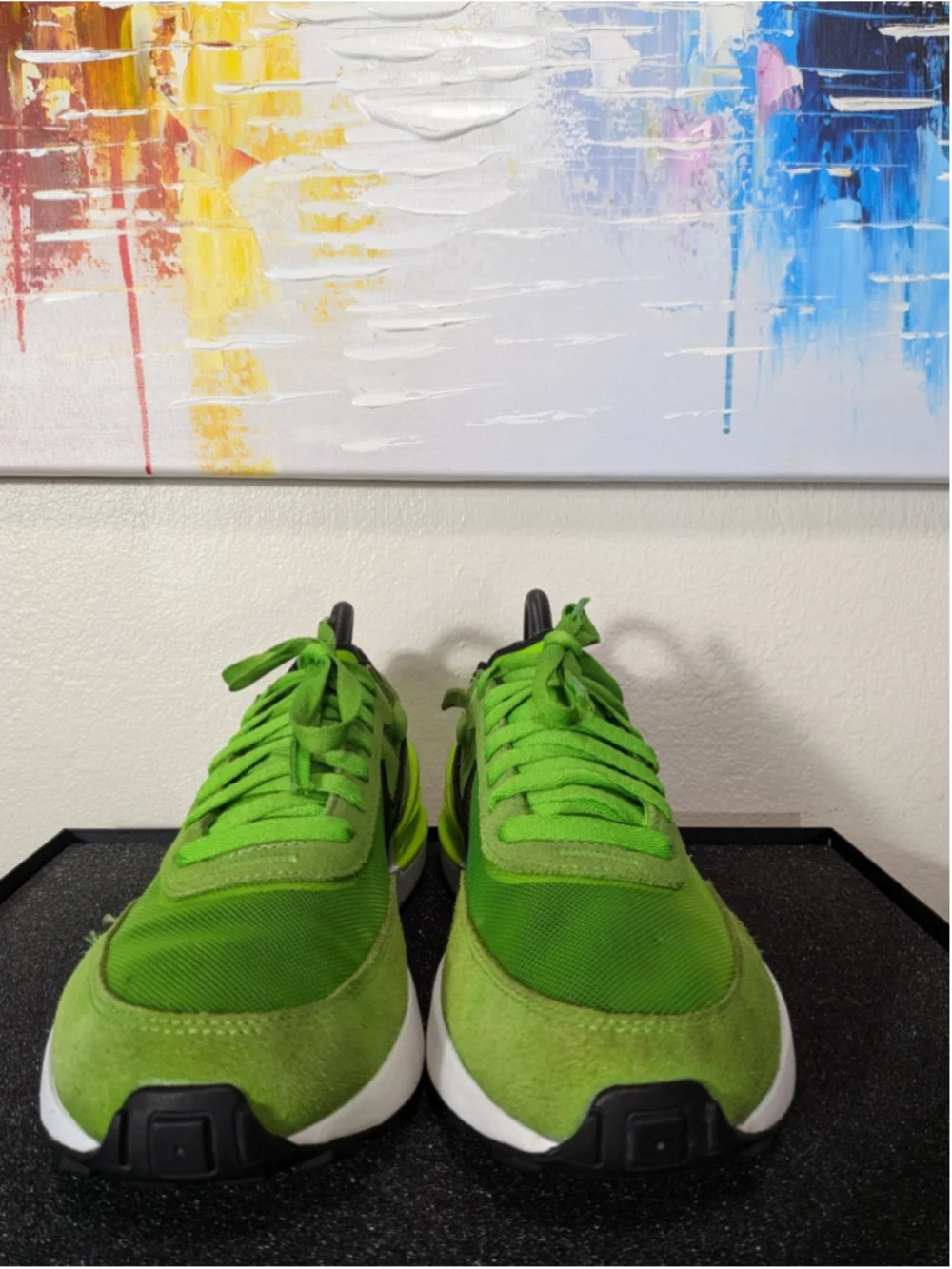 Nike Waffle One Shoes Boys Size 7Y Volt Green Running Sneakers DC0481-300
